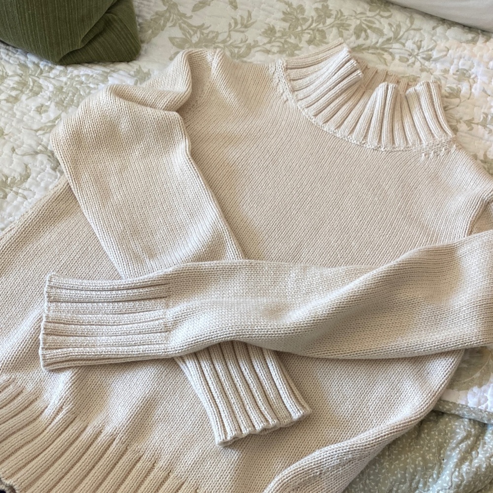 J. Crew Cream turtle Neck Sweater